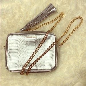 Victoria's Secret VS metallic silver crossbody bag